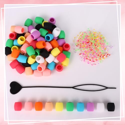 100 Pcs Silicone Hair Beads for Braids, Locs, and Dreadlocks Kit
