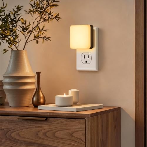 Hiwrolat Dusk to Dawn Sensor Night Lights - 4 Pack, Soft Warm White