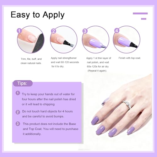 OpenLive 16.5ml Light Purple Quick Dry Nail Polish - Long Lasting & High Gloss