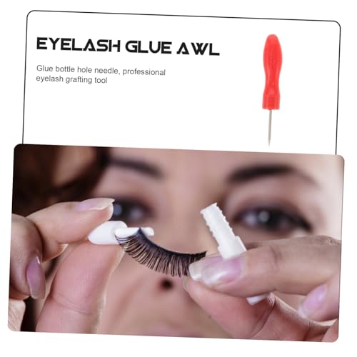 10pcs Eyelash Glue Bottle Piercing Needles Anti-Blocking Nozzle Opener