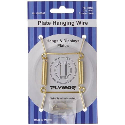 Plymor Gold Plate Hanger for 3.5-5 Inch Plates - Wall Mount Display