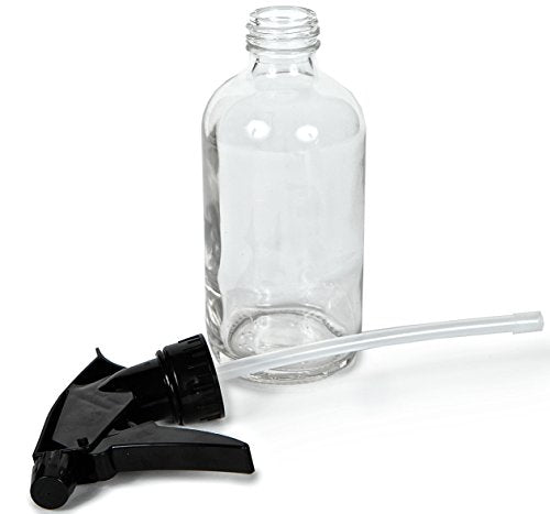 8 oz Glass Spray Bottles with Black Trigger Sprayers - Reusable