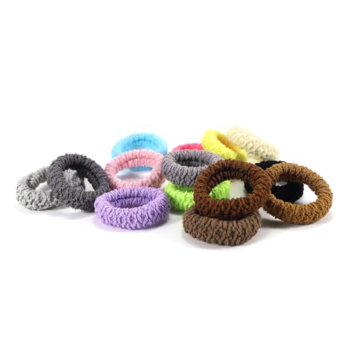 12pcs No Damage Hair Ties for Women - Soft Elastic Scrunchies
