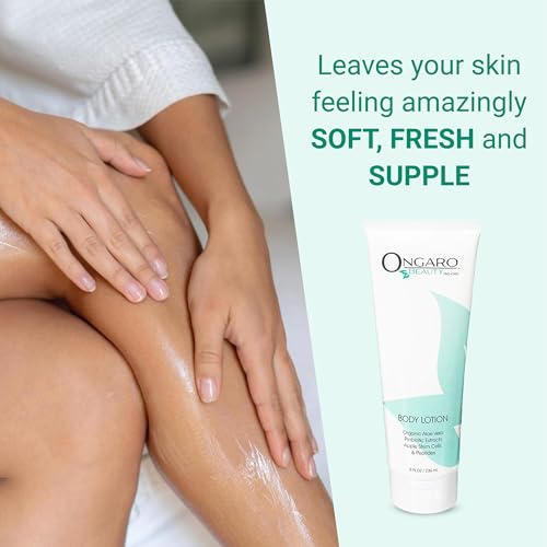 Ongaro Beauty Organic Body Lotion - Light Citrus Apricot Scent, 8oz