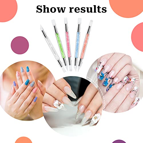 5-Piece Dual-Tipped Silicone Nail Art Sculpting Pen Set
