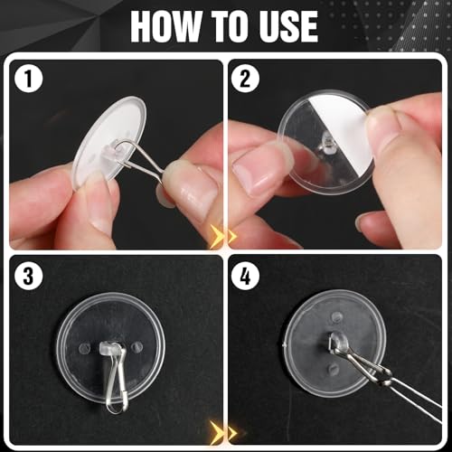50-Pack Self-Adhesive Ceiling Hooks with 160ft Fishing Line