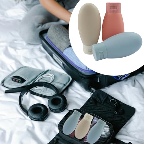 3-Pack 60ml Travel Bottles - Leakproof, Squeezable Containers for Shampoo & Lotion