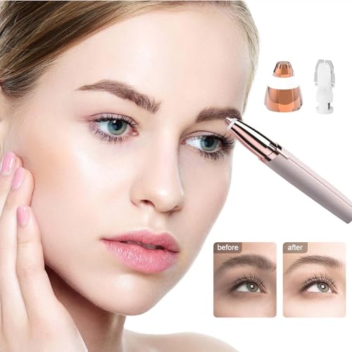 Rose Gold Eyebrow Hair Remover Replacement Heads 4 Pack for Flawless Facial Trimmer