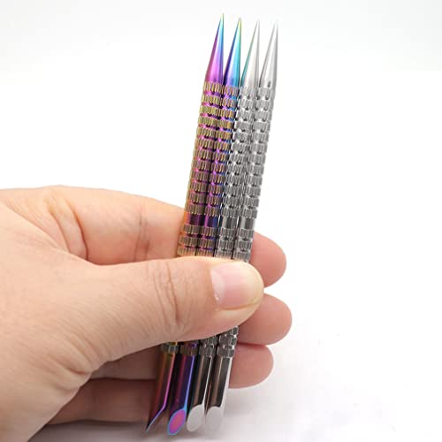 Holographic Stainless Steel Nail Art & Cuticle Pushers - 2 Pcs Manicure Tools