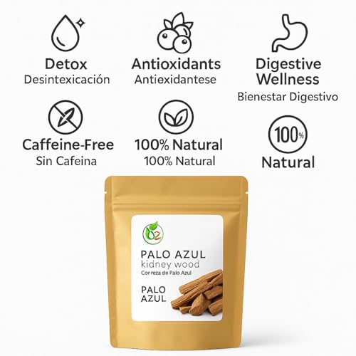 Palo Azul Herbal Tea - 24 Natural Tea Bags for Detox & Wellness