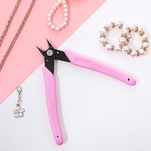 Pink Rhinestone Remover Nail Pliers - Stainless Steel 5 Inch
