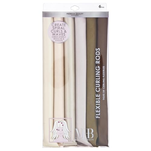 Satin Curling Rods 6-Piece Heatless Hair Curlers for Natural Waves & Spiral Curls