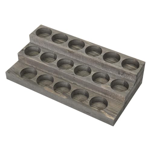 Gray Wood 3-Tier Essential Oil Display Stand - Holds 17 Bottles