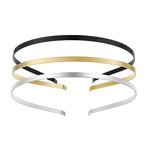 Pack of 12 Women's Metal Headbands - Black, Gold, Silver