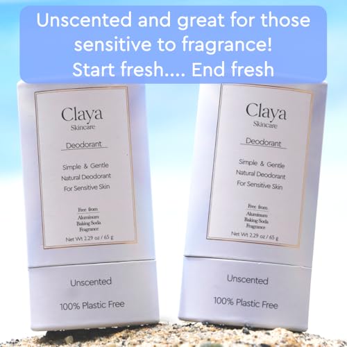 Claya Sensitive Skin Deodorant 2.29oz - Fragrance-Free & Plastic-Free
