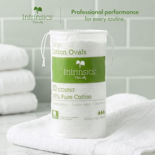 Intrinsics 3” Dual-Sided Cotton Rounds - Lint-Free Makeup Removal Pads (100 Count)