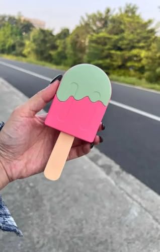 Ice Cream Shaped Mini Detangling Brush for Kids Girls & Women, Air Cushion, Pink