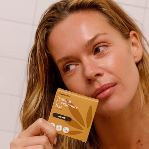 Seek Bamboo Honey Conditioner Bar - Sulfate-Free, All Hair Types, Moisturizing & Shine-Enhancing, 75-90 Washes