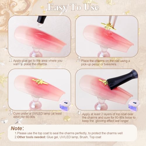 2640 Pcs Nail Charms & Caviar Beads Set with Tweezers - Gold & Silver