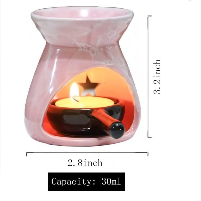 Pink Ceramic Essential Oil Burner & Tealight Candle Holder
