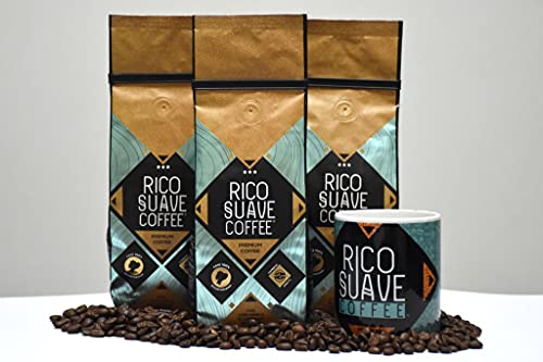 Rico Suave Premium Coffee - 100% Ecuadorian Dark Roast Ground Coffee, 12oz