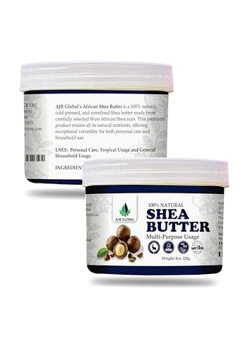 100% Pure Unrefined African Shea Butter - Natural Moisturizer for Skin & Hair, 8 oz