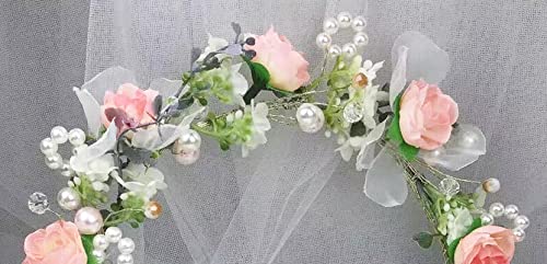 Vivivalue Floral Crown Headband - Boho Silk Flower Wreath for Weddings