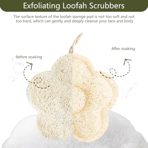Egyptian Loofah Sponge Set - Gentle Exfoliating Bath Scrubbers (2 Pack)