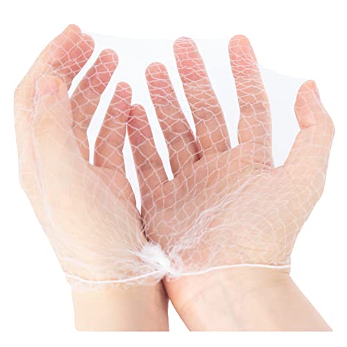 100PCS White Invisible Hair Nets - 20" Elastic Edge for Bun & Sleep