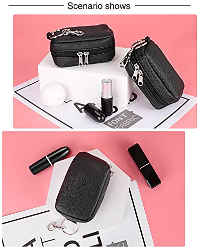 Meiiy Portable Lip Balm Holder Bag with Hook - Small Lipstick Pouch