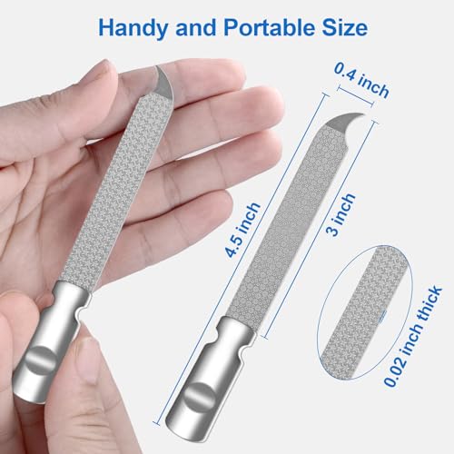 Stainless Steel Nail File with Leather Case - Double Sided Manicure Tool