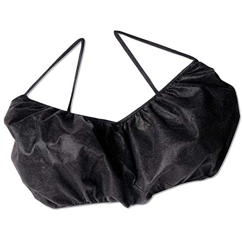 50-Pack Disposable Spray Tan Bras - Black Shoulder Loop Salon Top