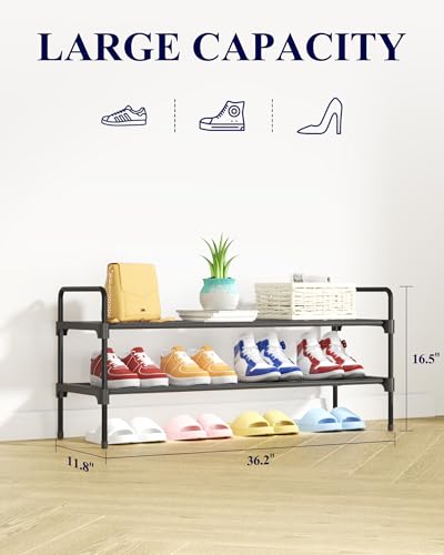 Kitsure 2-Tier Shoe Rack - 36.2” Space-Saving Organizer for Entryway