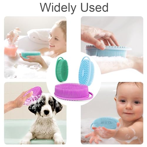 Bsofing 3-Pack Soft Silicone Body Scrubber & Exfoliating Shower Brush