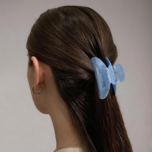 Canitor Blue Series Acrylic Marbled Claw Hair Clips for Women - Thick & Thin Hair