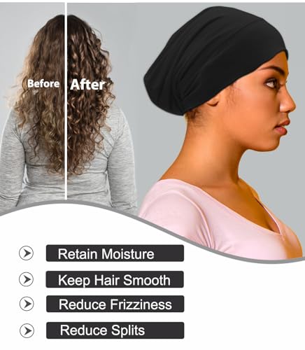 Sleep Cap Bonnet for Sleeping - Adjustable Cooling Lining, 2pcs (Vidsel)
