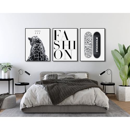 Trendy Leopard Wall Art Prints Set of 3 - 12x16 Inches Unframed