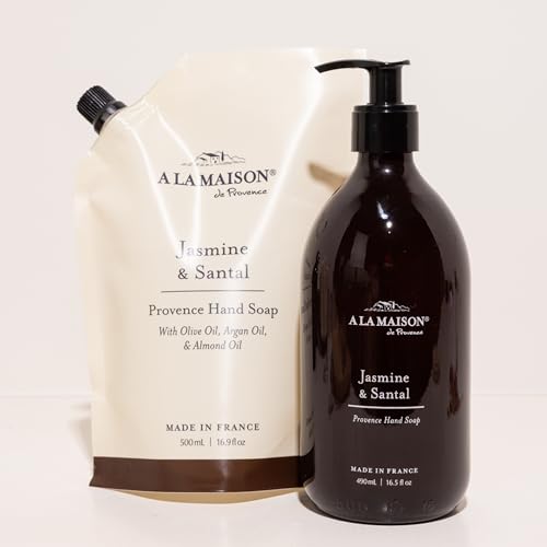 A LA MAISON Jasmine & Santal Hand Soap Refill Pouch - Eco-Friendly, Plant-Based 16.9 fl oz