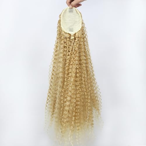 28 Inch Afro Kinky Curly Drawstring Ponytail Extension for Black Women
