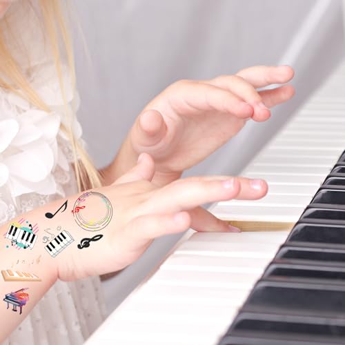 430 Piano Note Temporary Tattoos - 30 Sheets Mini Music Note Stickers