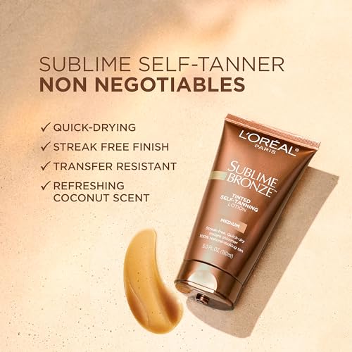 L'Oreal Paris Sublime Bronze Tinted Self Tanning Lotion, Medium, 5 fl. Oz