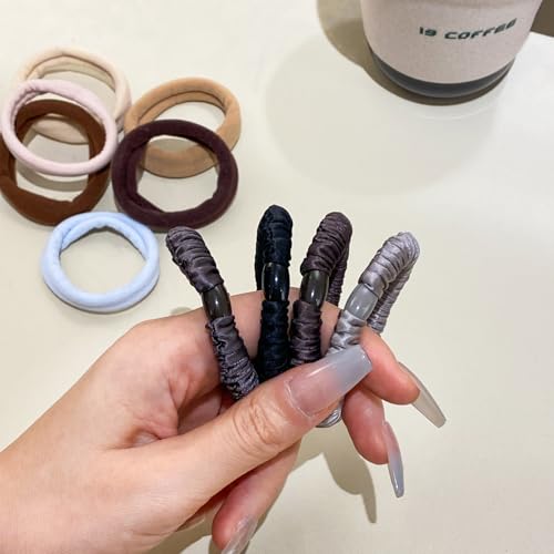 Premium 16-Piece Hair Accessories Set for Women Gray - 6 Claw Clips & 10 Elastic Hair Ties