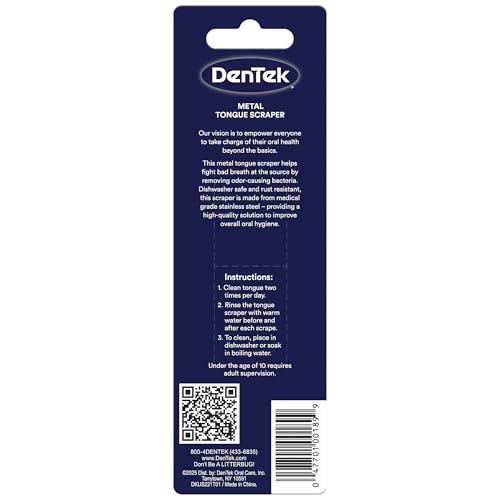 DenTek Metal Tongue Scraper for Better Oral Health - Pack of 2