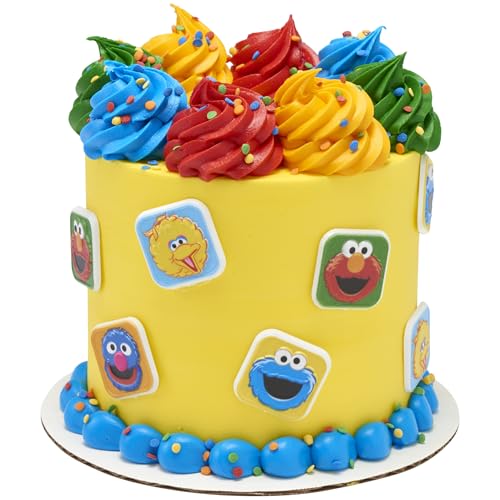 Sesame Street Cupcake Toppers - 24 Colorful Rings Featuring Elmo, Big Bird & Cookie Monster