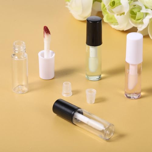 12 Pack Refillable Lip Gloss Tubes 1.2ml with Brush & Inserts
