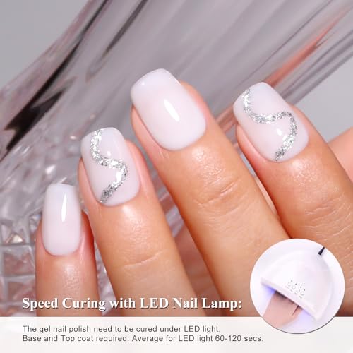 Milky White Jelly Gel Nail Polish - 10ML Translucent Soak Off