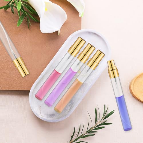 50 Pcs 10ml Fine Mist Glass Spray Bottles with Gold Lids - Refillable Perfume Vials