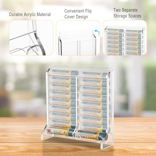 Automatic Lip Balm Dispenser & Organizer - Holds 18 Tubes, Wall-Mountable