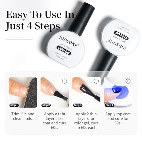 JODSONE Gel Nail Polish Set - 10ml Black & White, 2pcs