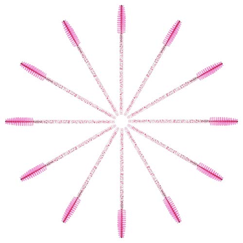 100PCS Light Pink Disposable Eyelash Spoolies with Container